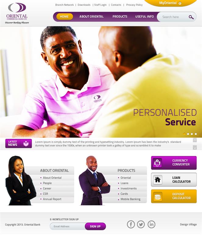 oriental bank website design kenya logo